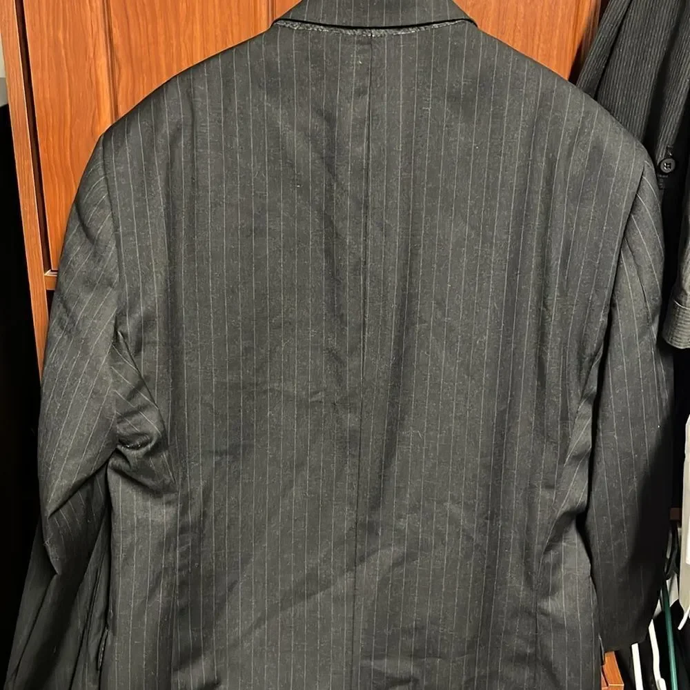 Black pinstripe suit